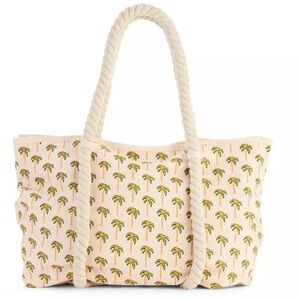 No Boundaries Palm Tree Rope Tote Bag Beach Tote Women Shoulder Handbag New